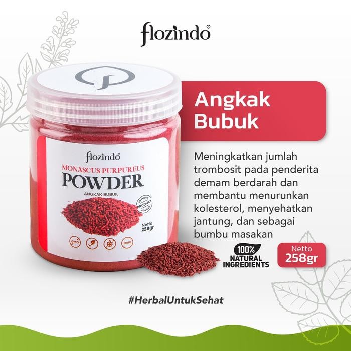 

TERMURAH Flozindo Red Yeast Rice Powder / Angkak Bubuk Murni Untuk Pengon DBD READY STOCK