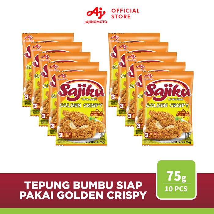 

ASLI SAJIKU Tepung bumbu Golden crispy Sachet 75g (10 pcs) READY STOCK
