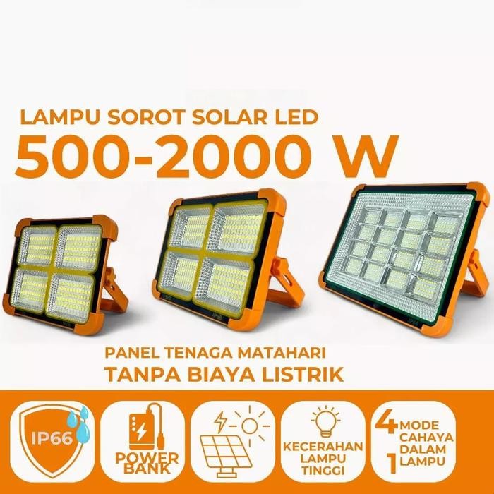 Ready [KBM] Lampu Sorot Solar LED Outdoor Tenaga Surya Cell Multifungsi Indoor Solar Panel Lampu