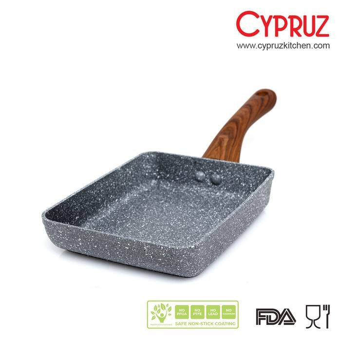 Cypruz Iron Store - Fry Pan Marble Kotak Tamagoyaki Pan Anti Lengket 13 X 18 Cm