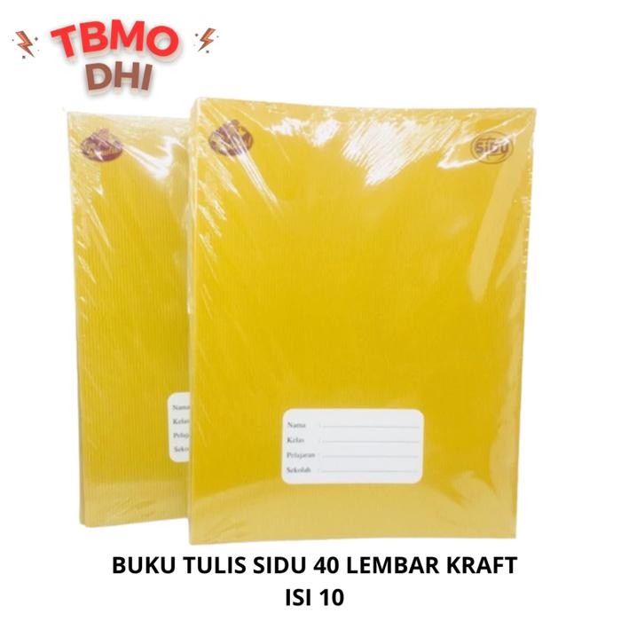 

New SIDU 40 SAMPUL KRAFT BUKU TULIS (1 PACK) SINAR DUNIA Sekolah Paper