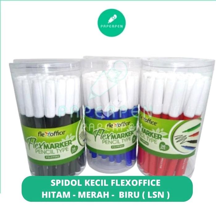 

OJ 1 LUSIN ( 12 PCS) SPIDOL FLEXOFFICE FP002 KECIL BIRU/HITAM/MERAH Stationery