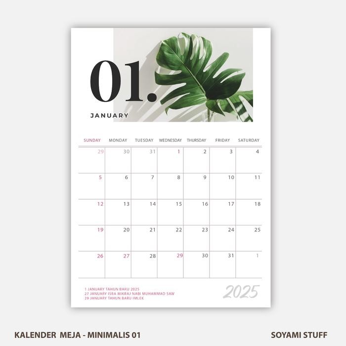 

OJ Kalender Meja 2025 Minimalis 01 Premium Aesthetic Desk Calendar Spiral