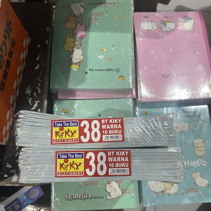 

OJ Buku Tulis KIKY 38 lembar 1 pak (isi 10 buku) Bagus / Warna / Polos