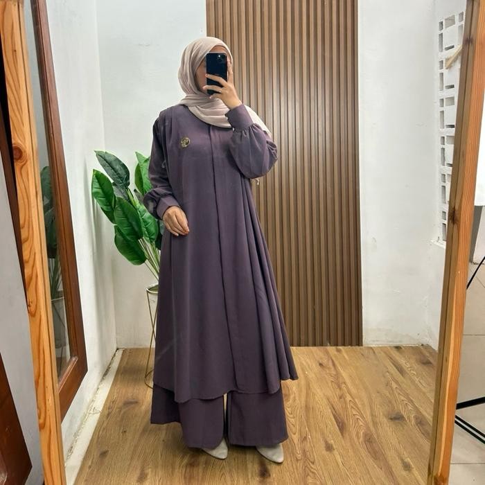 Pilihan- Zahra Stelan Tunik Polos By Melisa Syari