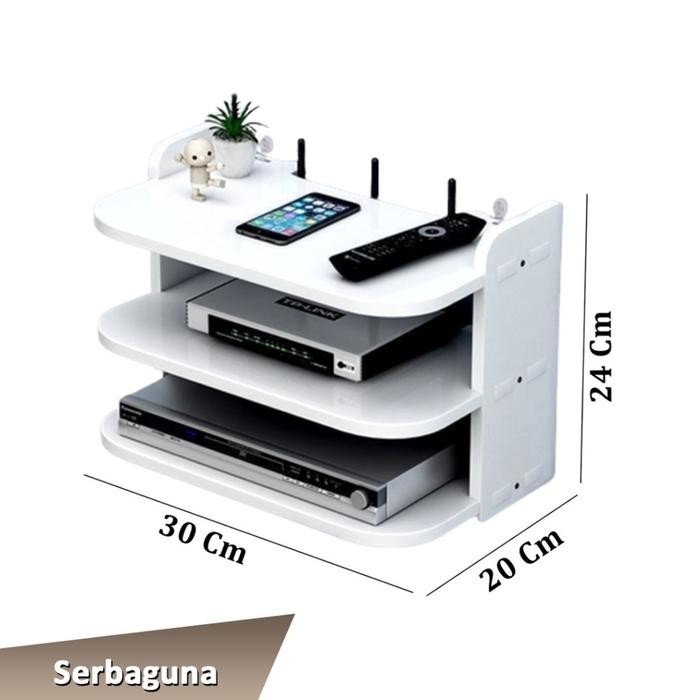

New CozyCraft - Rak Dinding Tripple Multifungsi Vintage Minimalis untuk Modem Router Wifi Antena
