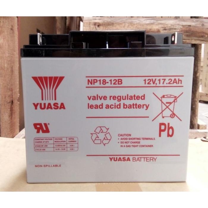 RJ Aki VRLA Yuasa Np 18-12B 17.2Ah/ Aki kering / Baterai UPS