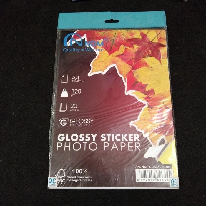 

kertas photo glossy sticker/glossy sticker photo paper a4 NDM 120gsm