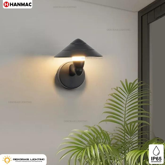 Lampu dinding led 10watt model topi outdoor waterproof taman minimalis
