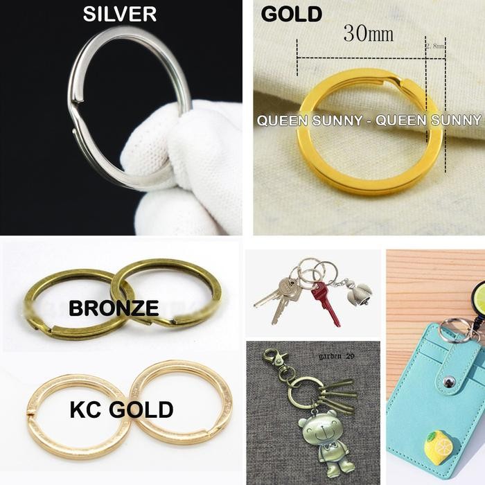 Gantungan Kunci Metal Keyring Keychain Ring Bulat Kaitan Clasp