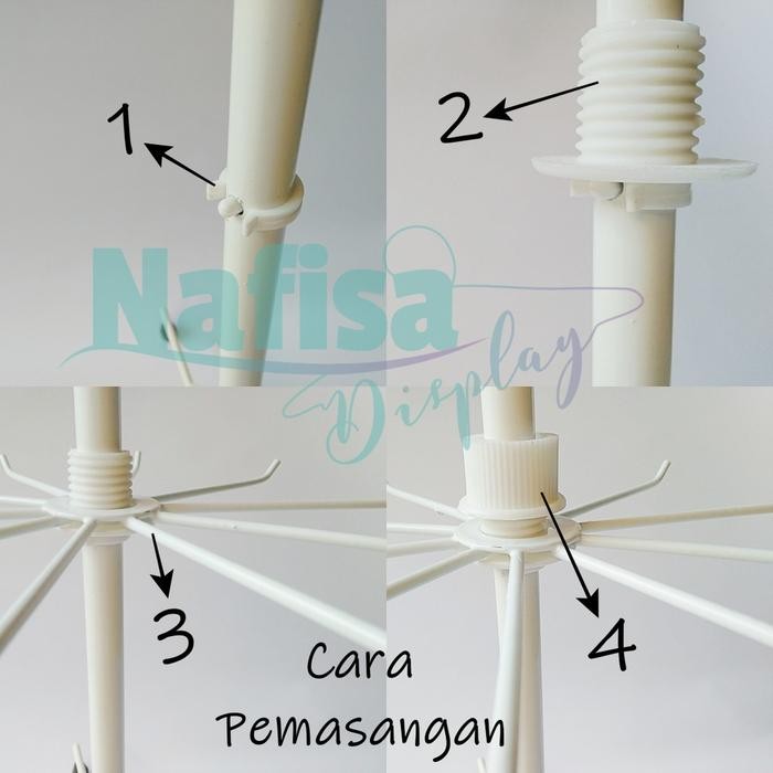Gantungan Aksesoris 3 Susun Rak Putar Besi Display Matahari Nafisa MT3