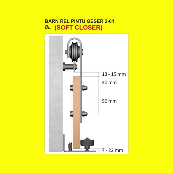 Rel Pintu/Sliding/Geser/Barn Rel Pintu Geser/Solid/1-01/2-01