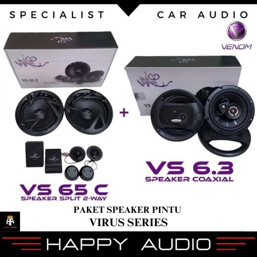 Ready Paket Full Set Speaker Pintu VENOM VIRUS SERIES Speaker Split 2-Way Venom VS 65 C VS65C +
