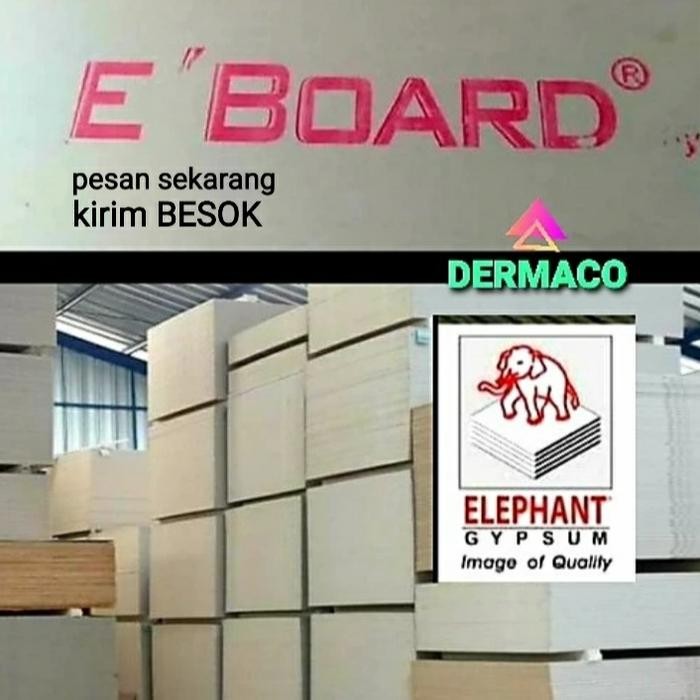 New GYPSUM E BOARD 9 mm / PAPAN GYPSUM E BOARD By ELEPHANT