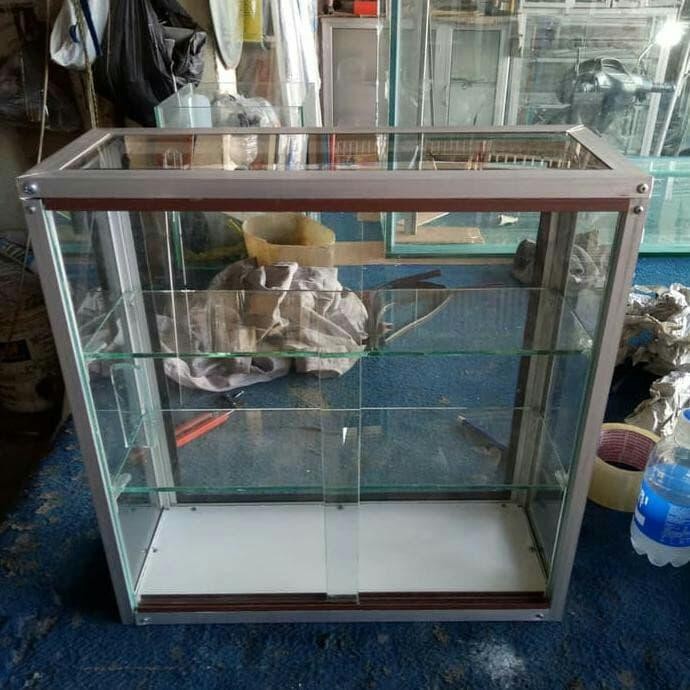 ETALASE ALUMINIUM KACA MAKANAN/MAINAN/ACCESORIES/VOUCHER