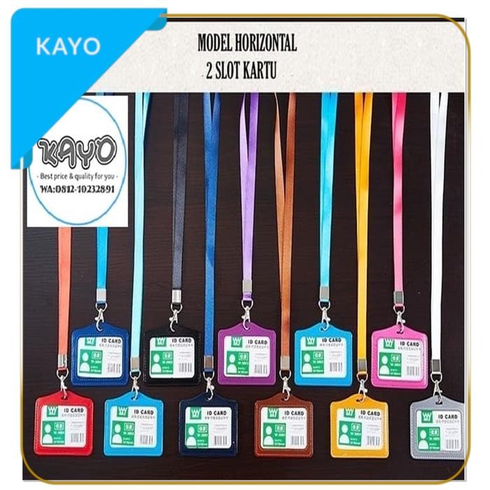 New 2S HR NAME TAG ID CARD 2 SLOT, GANTUNGAN ID CARD 2 TEMPAT KARTU KULIT