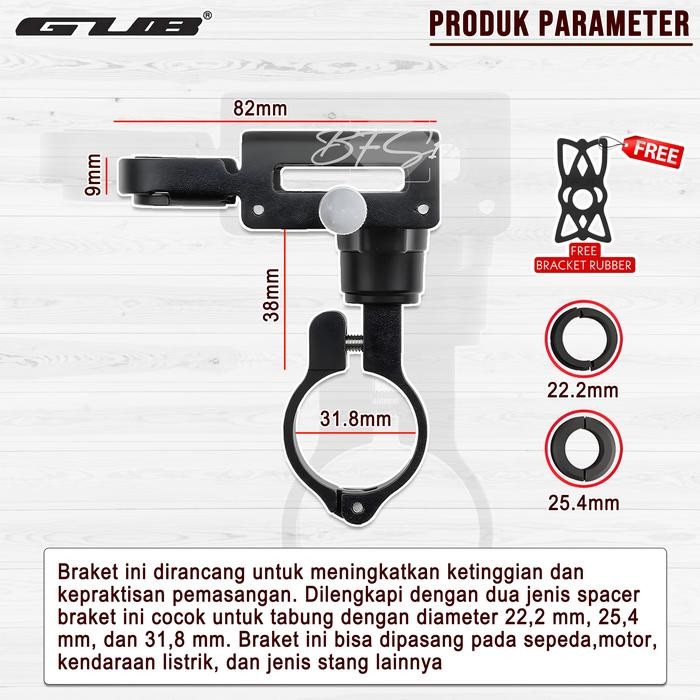 Gub P30 Phone Holder + Bracket Spion Motowolf Original