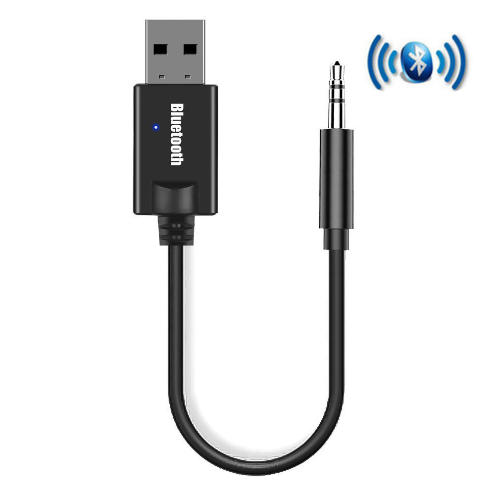 Terbaik Auto Mini 3.5MM Cable Jack AUX Bluetooth Receiver Car Kit Audio MP3 Music USB Dongle Adapter
