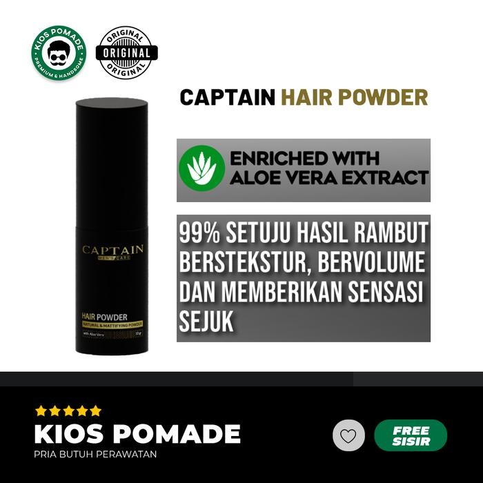 Pomade Bubuk Bedak Rambut Hair Powder Hairpowder Captain Powder