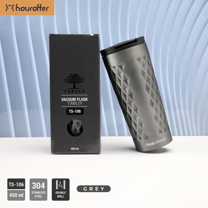 FCR0  Houroffer Tumbler Mug Stainlees Ts-106 Vacuum Flask Double Wall 450 Ml Keep Hot & Cold
