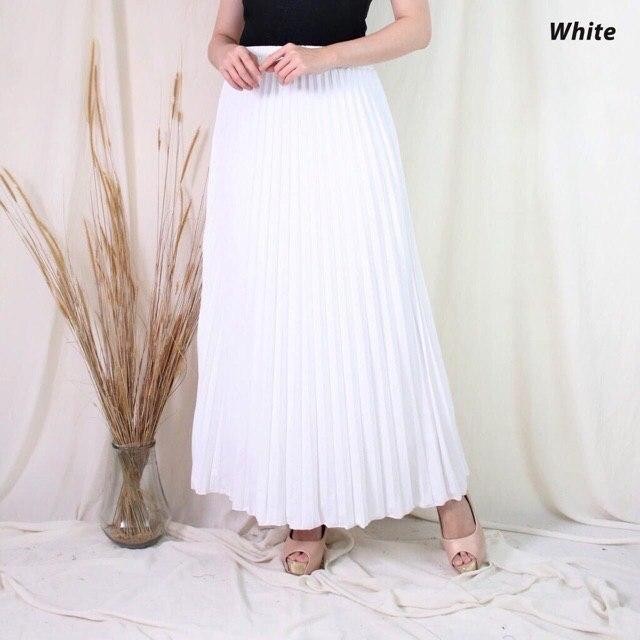 ROK PLISKET MURAH PRISKET POLOS MUSLIM PREMIUM PUTIH PANJANG BAWAHAN BASIC HITAM DEWASA KARET FIT