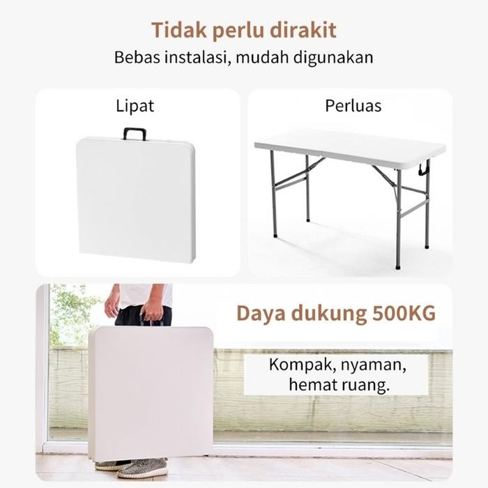 JT Meja Lipat/Meja Lipat plastik/Meja Lipat Outdoor/Meja Serbaguna/besar Makan Meja