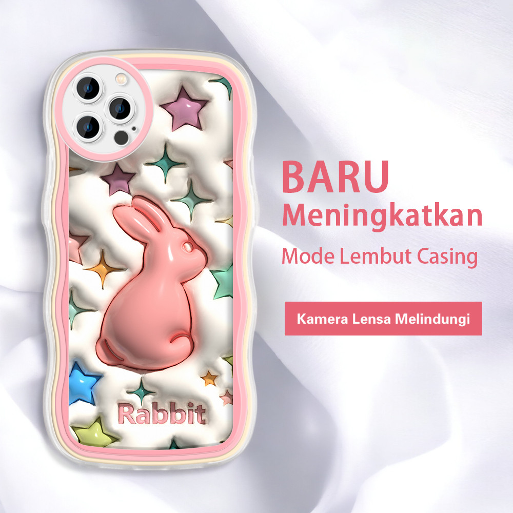 Casing HP XiaoMi 9 12T 11T 12LITE POCO M4 Pro 5G F6 F5 F4 GT 14T X7 Pro 5G  Kelinci dan bintang lucu