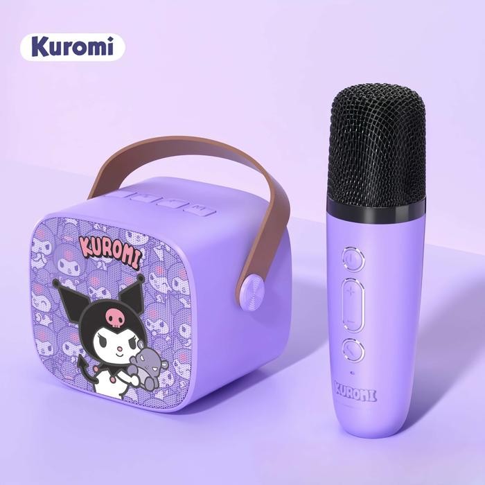 Kuromi Speaker mikrofon Bluetooth nirkabel mini speaker portabel Kuromi keluarga Sanrio baru