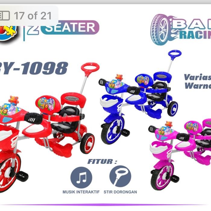 Sepeda Roda 3 Anak Boncengan Royal Kembar