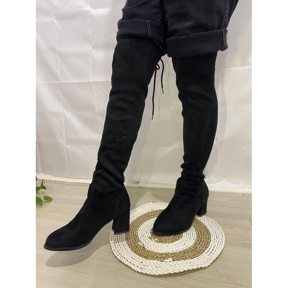 Donatello - Sepatu Boots Panjang Flat Wanita Fashion Import 263