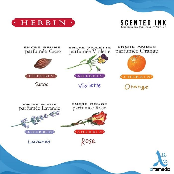 Herbin Scented Ink for Calligraphy & Fountain Pen Tinta Herbin Wangi Parfum Water-Based untuk
