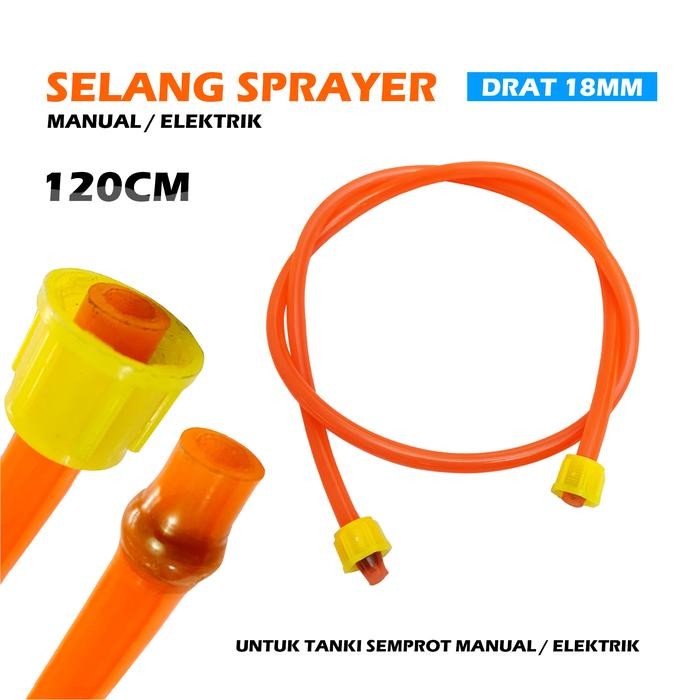 Selang Semprotan Hama Tanki Gendong Manual Elektrik 120cm Drat 18mm Selang 12mm - Selang Sprayer