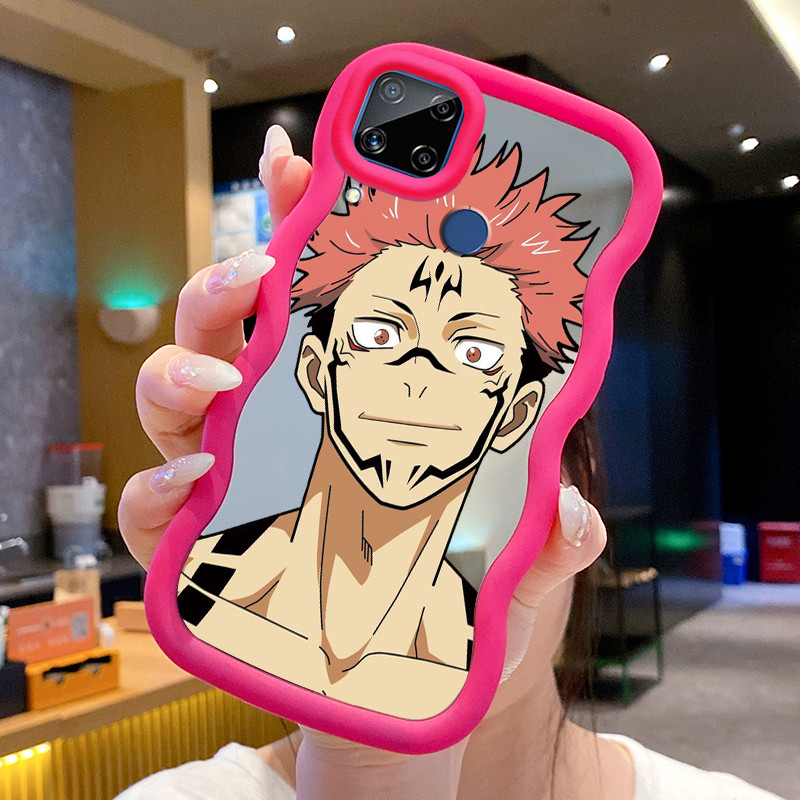 Casing Untuk Realme C15 Case Casing Pola Anime pria Kesing HP Cesing Macaron Mirror Kasing Silikon S