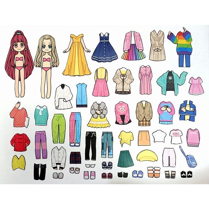 READY Bongkar pasang baju kertas magnet Dress up doll busy page BP Bpan Lily G00D QU4LITY