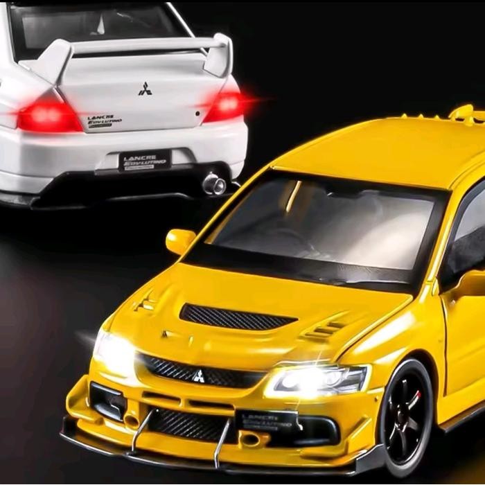 Diecast Miniatur Mobil 1:32 Mitsubishi Lancer Evo 9 JDM Racing Car Diecast Model Miniatur Suara