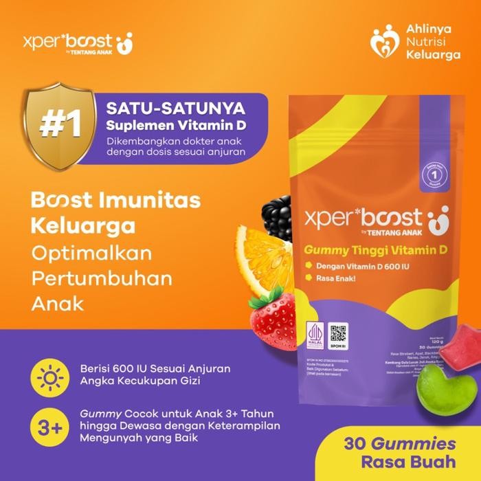 ORIGINAL Expert Boost Expert Care Boost Gummy Vitamin D 600 IU Anak dan Dewasa Boost Imunitas &
