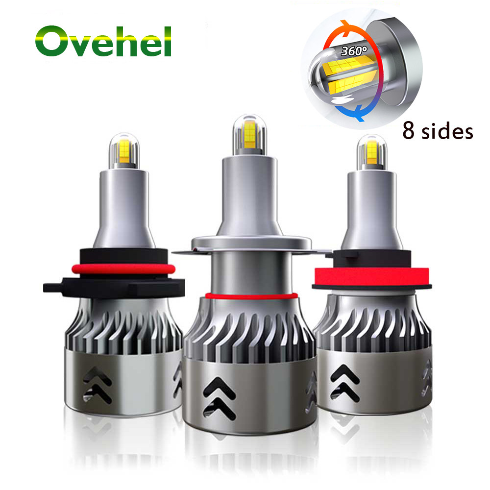 Ovehel 8 Sides 14000LM CSP Chip H8 H11 LED lights H7 LED Headlight H1