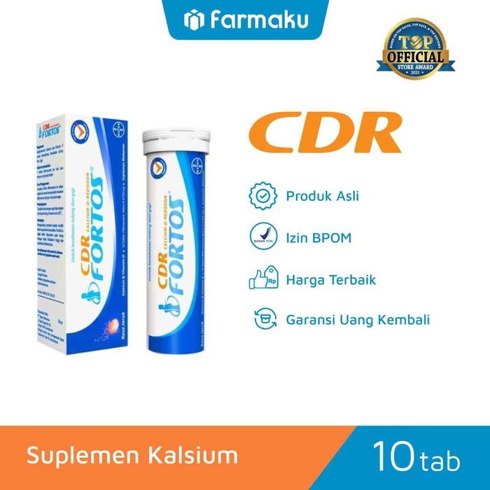 eoug- Cdr Fortos Isi 10 Tablet - Suplemen Kalsium Untuk Tulang Dan Gigi