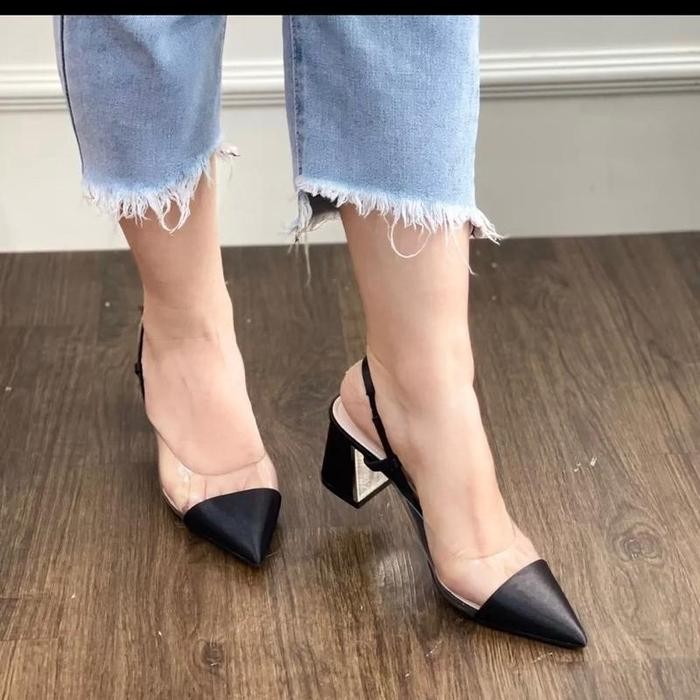 Sepatu Heels Wanita Zs 127 Sepatu Hak Tahu Cewek Kekinian Hitam