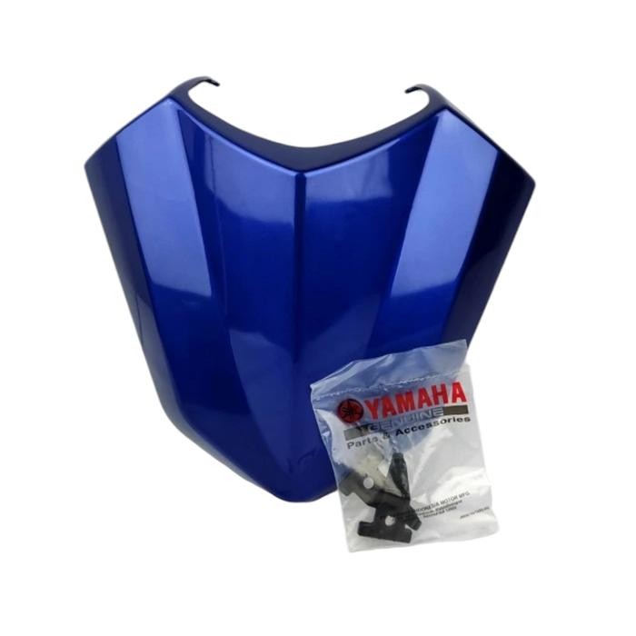 TERLARIS PENUTUP JOK BELAKANG SINGLE SEAT / SEAL COWL R15 BIRU GLOSSY READY STOCK