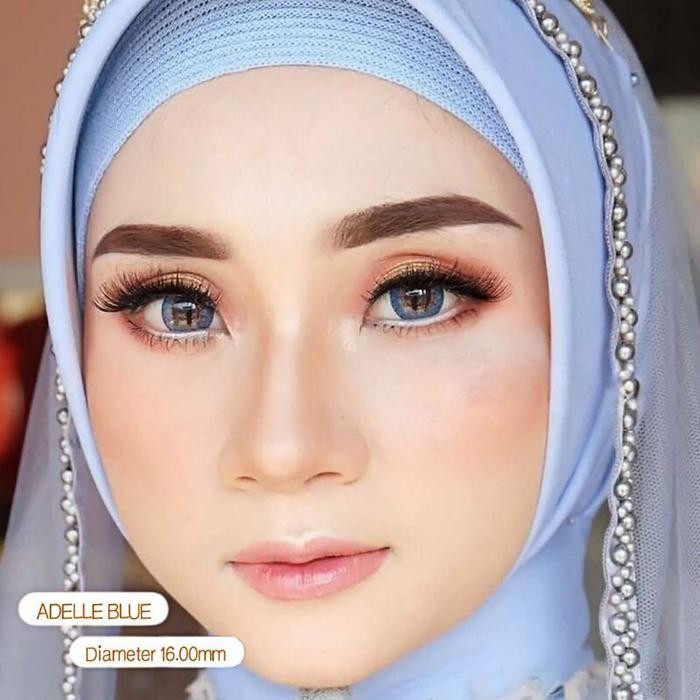 lxek- Softlens Minus Adelle Sky Blue Big Eyes 16Mm Gratis Tempat Soflen