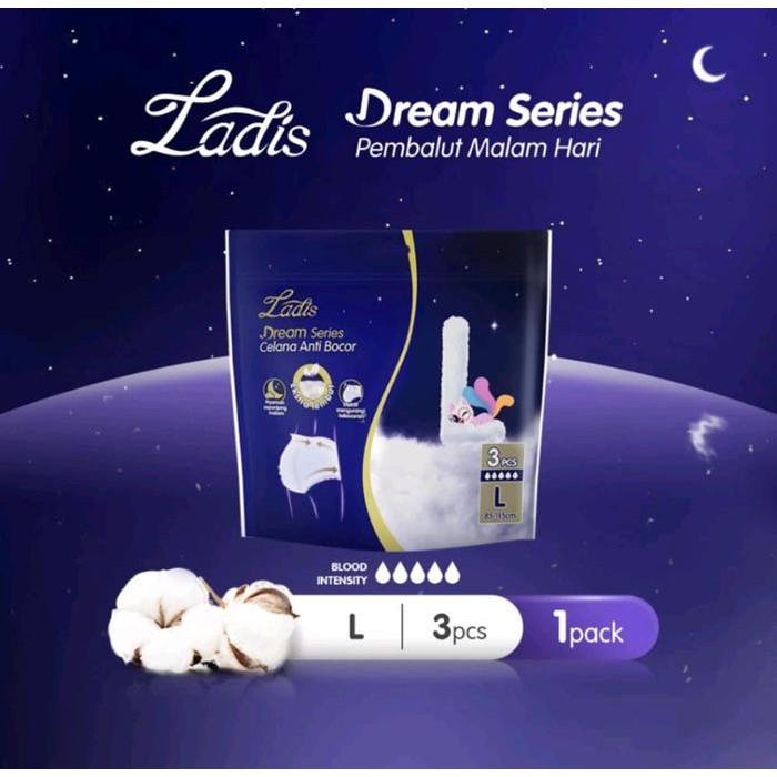 l6kg- [3Bal] Ladis Dream Series Pembalut Wanita Menstruasi Celana