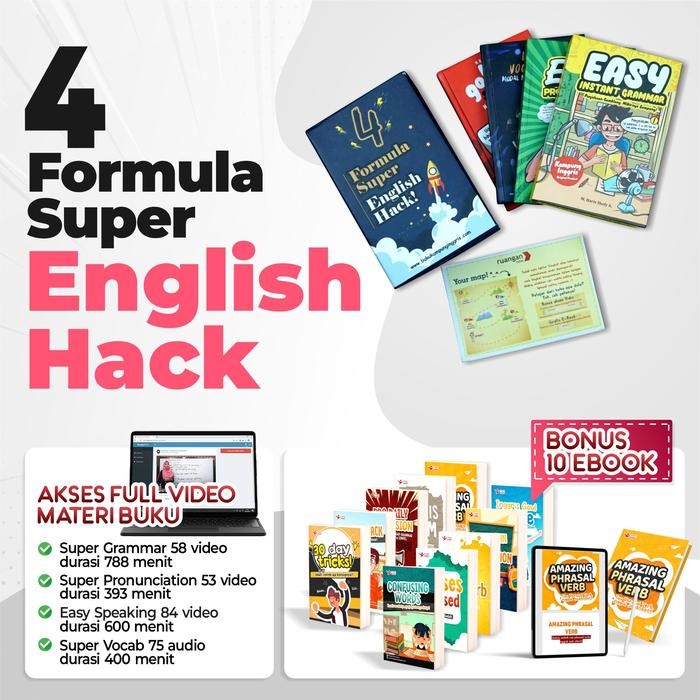 Paket Buku 4 Formula English Hack - Spesial Promo Promo 