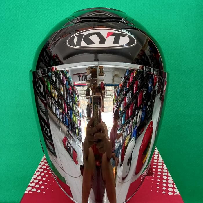 HELM KYT KYOTO HITAM GLOSSY + VISOR VENOM+SPOILER PAKET GANTENG
