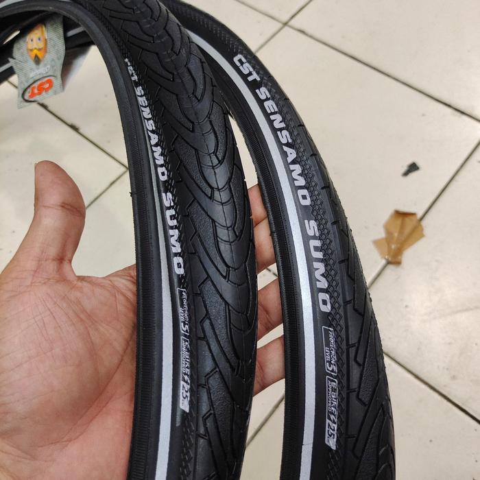 Ban Luar 700 X 35C Cst Sensamo Sumo List Reflektor 700X35 Cst Sensamo Sumo 75 Psi Semi Kevlar Ringan