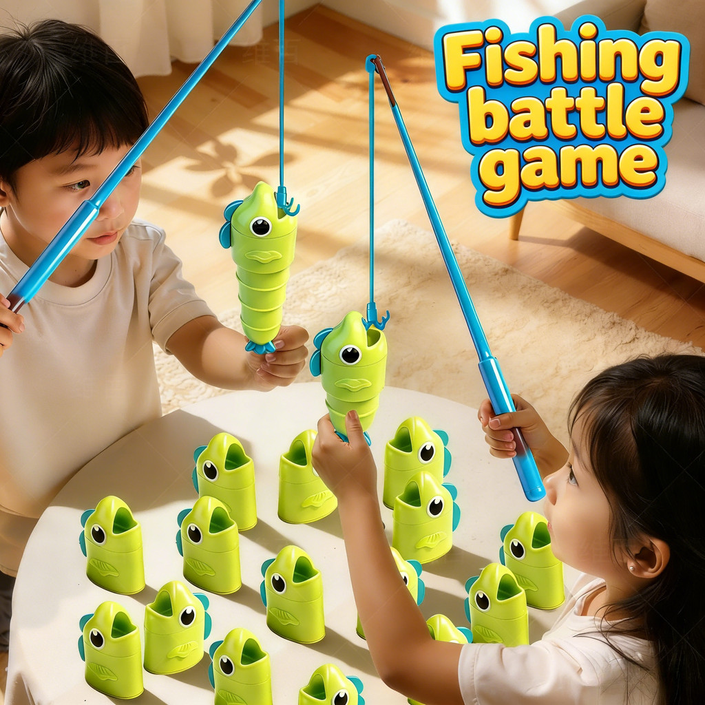 Creative Telescoping Fishing Battle Game Toy Fish Catch Game 2 Player Competitive Interactive Family