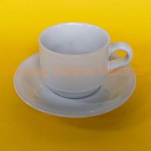 Cangkir Kopi Lucky Putih 6 Pcs List Mas Atau Polos / Cangkir Tatak Terlaris
