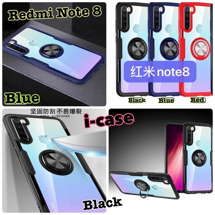 Terbaru Case Xiaomi Redmi Note 8 / Redmi Note 8 Pro Hybrid Ring Stand Clear