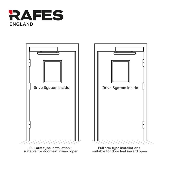 RAFES DOOR CLOSER AUTOMATIC DOOR - HOLD OPEN SYSTEM - DOOR WEIGHT 500KG - DCO 0001