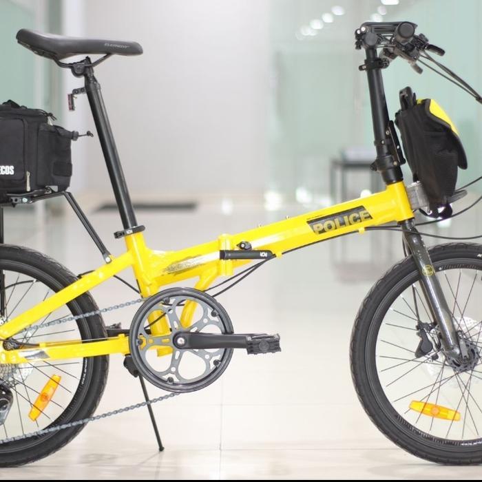 Sepeda Lipat ELEMENT Police Texas B2W 20 inch 8 Speed - Kuning